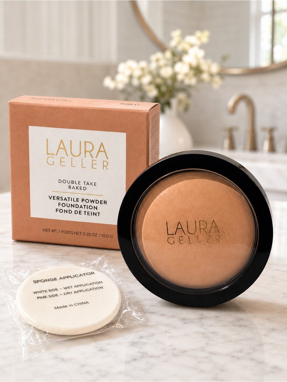 Laura Geller Double Take Baked Powder Foundation Medium 0.35 Oz